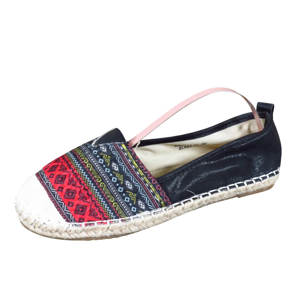 Bella Marie Angela-11 Womens Espadrille Flat Size 5.5 Summer Boho Black Multi